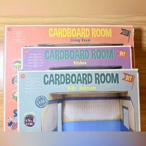 NIB Sam & Julia The Mouse Mansion DIY Cardboard Room Lot (Kitchen/Kids/Living)